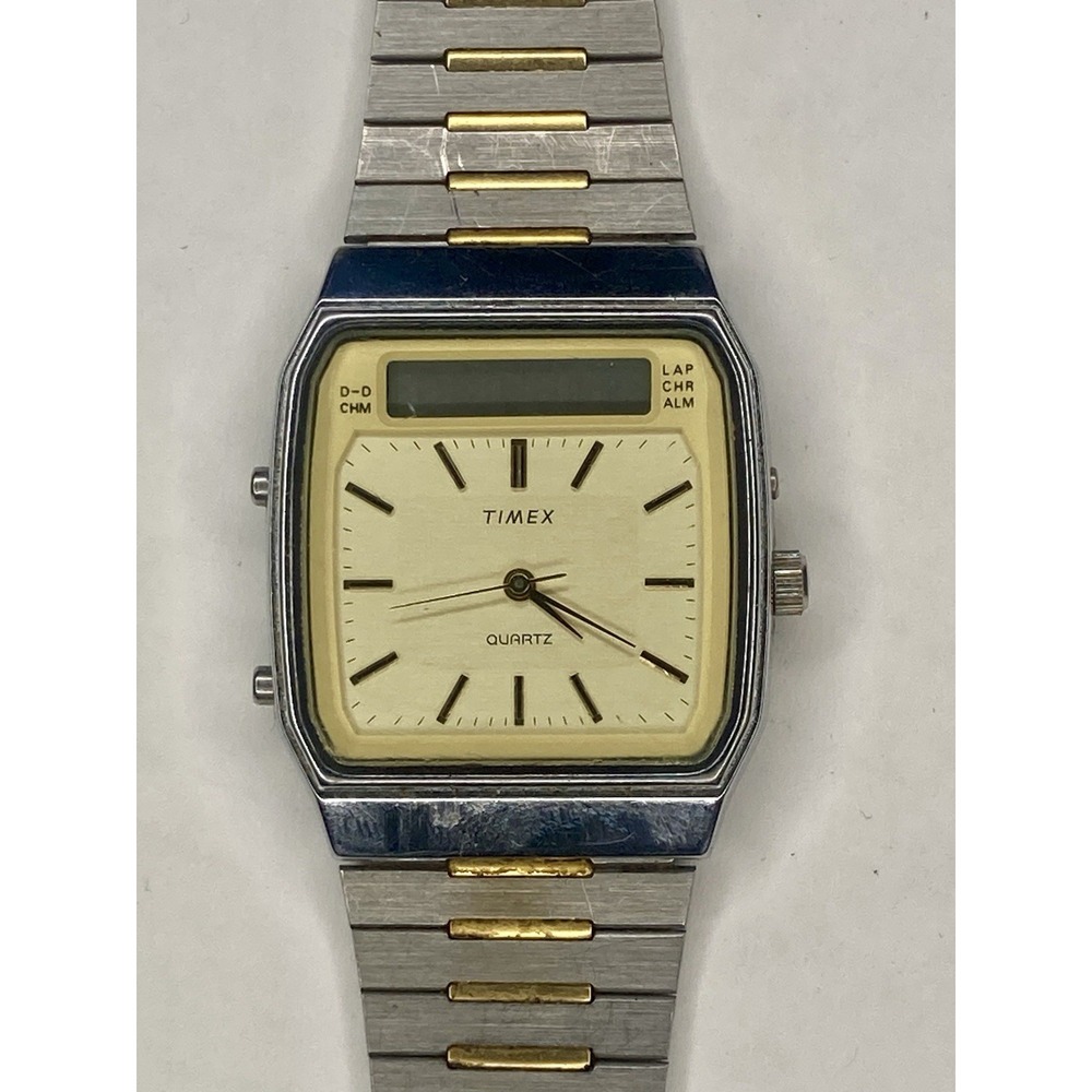 Vintage 80's Timex Quartz Alarm Chronograph Digital Watch TESTED WORKS V Cell